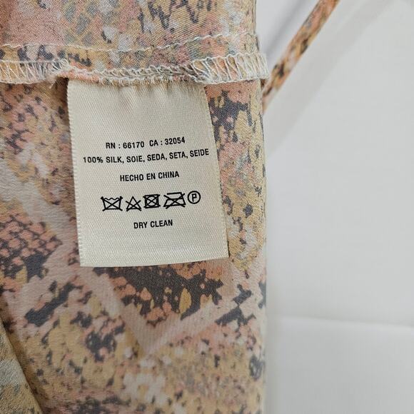 Eloise Anthropologie Cropped Tank Top Silk Snake Beige Size XS - Picture 6 of 8